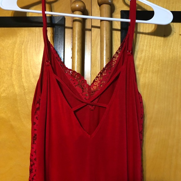 Vintage Victoria’s Secret Red Slip Dress W/ Red Lace Accents in Med - Picture 4 of 7